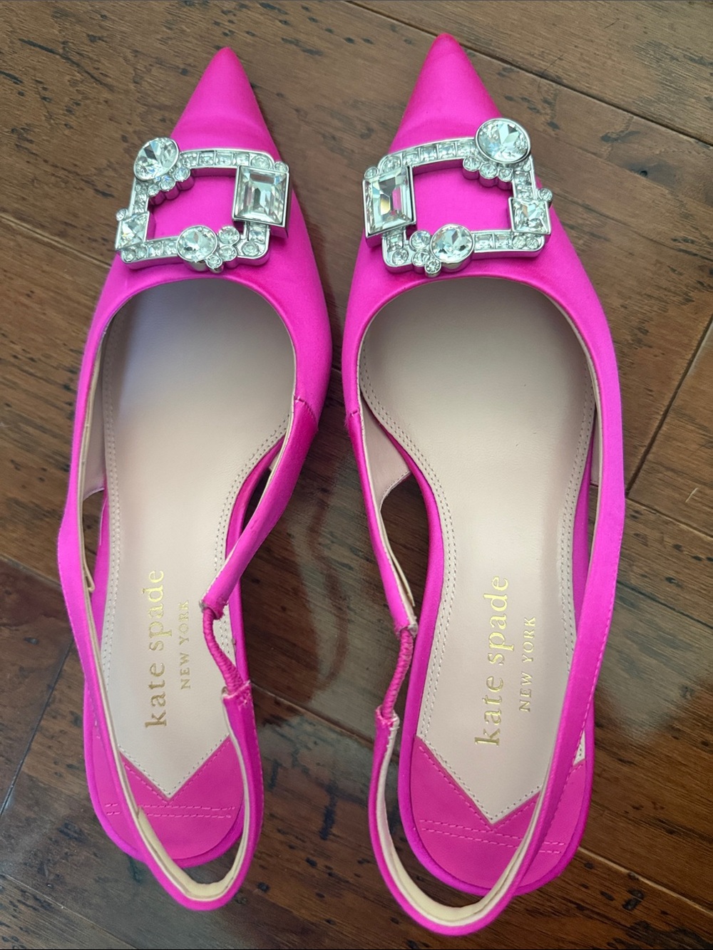 kate spade Hot Pink Crystal-Embellished Slingback Flats - Picture 6 of 10